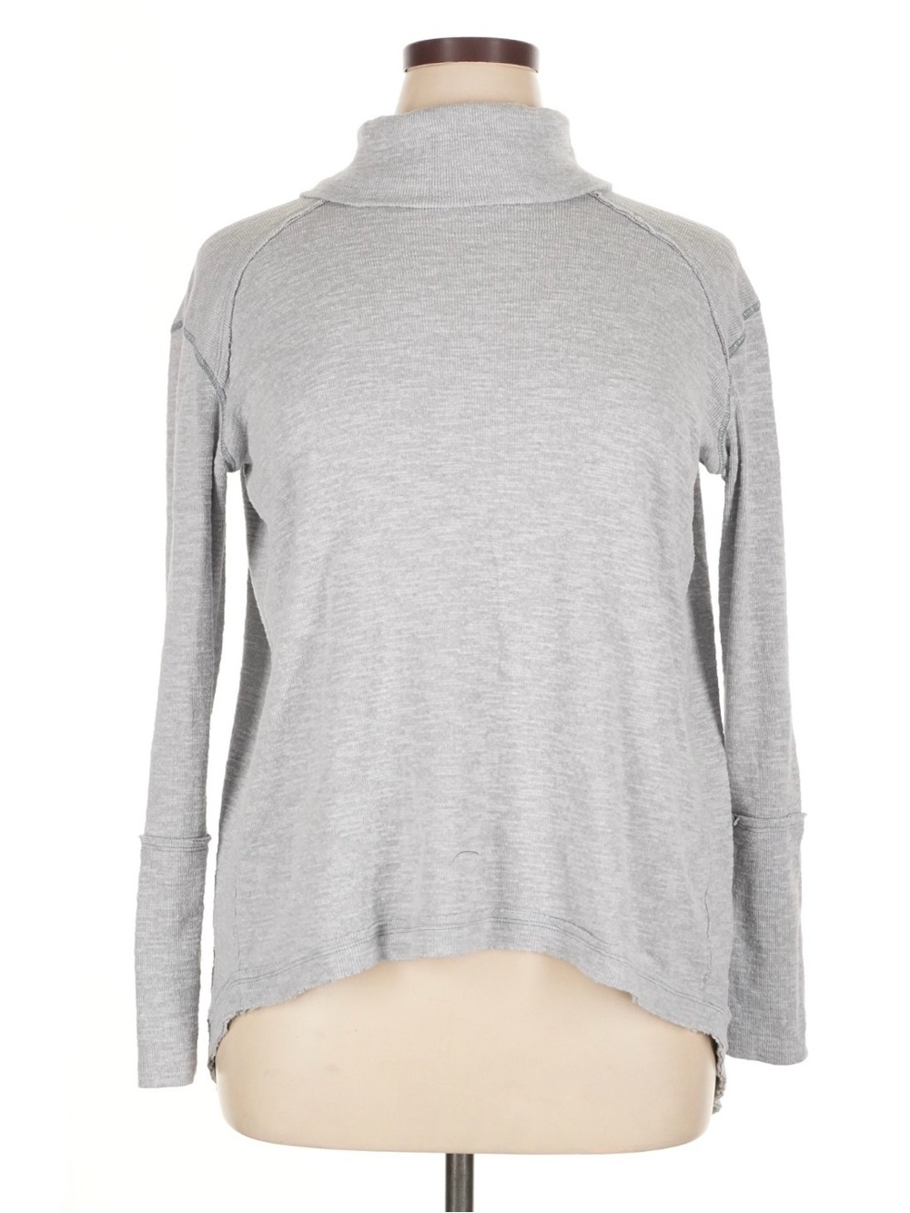 We The Free Light Gray Mock Neck Pullover Long Sleeve Size L